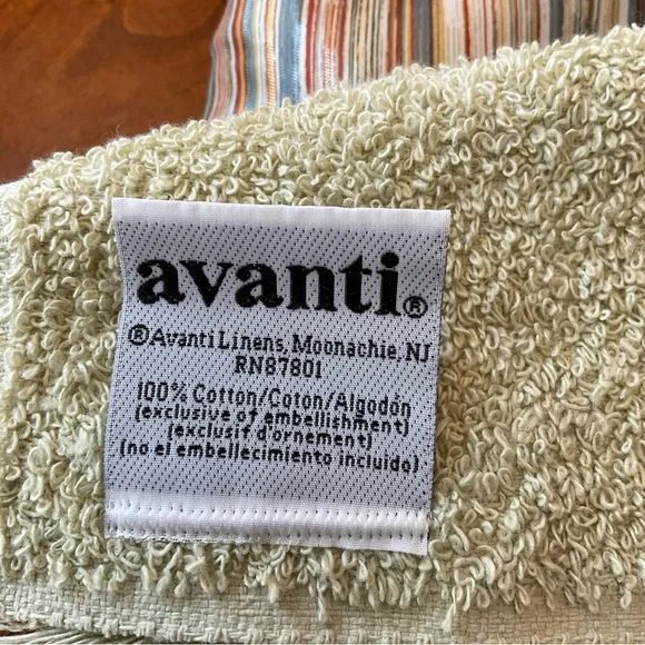 Avanti Braided Cuff Sage Medallion Stripe Towel Set, 7 towels NWT - Picture 11 of 16